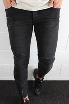 RYMN Jeans skinny zwart met diamant steentjes en rits design