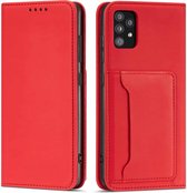 Voor Samsung Galaxy A52 5G Sterk magnetisme Vloeibaar gevoel Horizontale flip lederen tas met houder & kaartsleuven en portemonnee (rood)