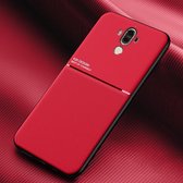 Voor Huawei Mate 9 Classic Tilt Strip Grain Magnetisch Schokbestendig PC + TPU-hoesje (rood)