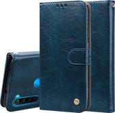 Voor Geschikt voor Xiaomi Redmi Note 8 Business Style Oil Wax Texture Horizontal Flip Leather Case, met houder & kaartsleuven & portemonnee (blauw)