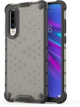 Schokbestendige honingraat pc + TPU beschermhoes voor Huawei P30 (zwart)