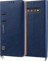 Voor Galaxy S10 + CMai2 Kaka-serie Litchi Texture horizontale flip lederen tas met houder en kaartsleuven (blauw)