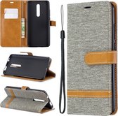 Kleuraanpassing Denim Texture Leather Case voor Xiaomi Redmi K20 & K20 Pro, met houder & kaartsleuven & portemonnee & lanyard (grijs)