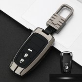 Auto Lichtgevende All-inclusive Zinklegering Sleutel Beschermhoes Sleutel Shell voor Ford G Stijl Smart 3-knop (Gun Metal)