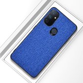 Voor OnePlus Nord N100 schokbestendige stoffen textuur PC + TPU beschermhoes (stijl blauw)