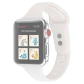 Voor Apple Watch Series 6 & SE & 5 & 4 40 mm / 3 & 2 & 1 38 mm dunne siliconen dubbele gesp vervangende polsband (wit)