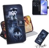 Voor Xiaomi Redmi K30 3D Gekleurde Tekening Horizontale Flip Leren Case met Houder & Kaartsleuf & Portemonnee (Wolf en Hond)