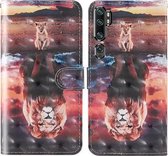 Voor Xiaomi Mi Note 10 / Note 10 Pro 3D-schilderij Gekleurd tekeningpatroon Horizontaal Flip TPU + PU lederen hoes met houder & kaartsleuven & portemonnee & lanyard (Dream Lion)