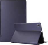 Voor Lenovo M10 Plus Voltage Craft Texture TPU Horizontale flip beschermhoes met houder (donkerblauw)