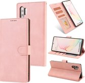 Voor Samsung Galaxy Note10 + Fantasy Klassiek Huidgevoel Kalfsleer Textuur Magnetische gesp Horizontale Flip PU lederen tas met houder & kaartsleuf & portemonnee (roze)