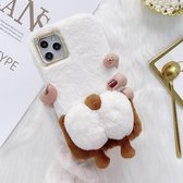Corgi Butt Plush TPU beschermhoes voor iPhone 12 Pro Max (wit)