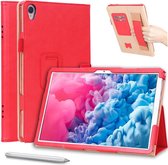 Voor Huawei MatePad 10.8 (2020) zakelijke retro textuur horizontale flip lederen tas met houder & kaartsleuven & draagriem (rood)