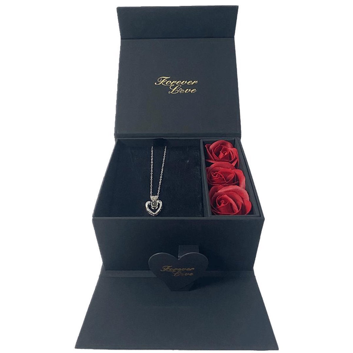 Forever Love Sieraden Box met Love Ketting - Valentijn - Valentijn Cadeautje Voor Haar - Valentijnsdag - Valentijn Cadeautje Vrouw