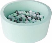Ballenbad 90x40cm inclusief 200 ballen - Mint: wit, parel, transparant, mint groen