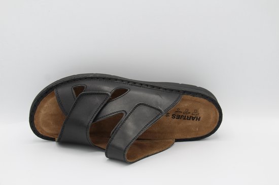 Hartjes Heren slipper zwart (Maat - 45, Kleur - Zwart)