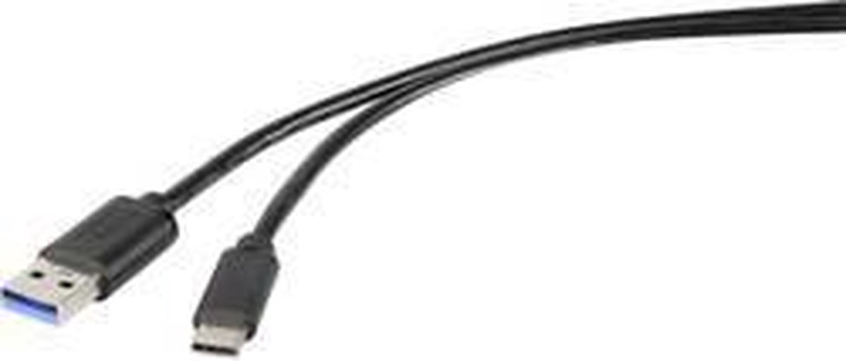 Renkforce RF-4536472 USB-kabel USB 3.2 Gen1 USB-A stekker, USB-C stekker 0.30 m Zwart