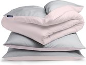 sleepwise Soft Wonder Edition beddengoed - Dekbedovertrek 200 x 200 cm - pink / lichtgrijs