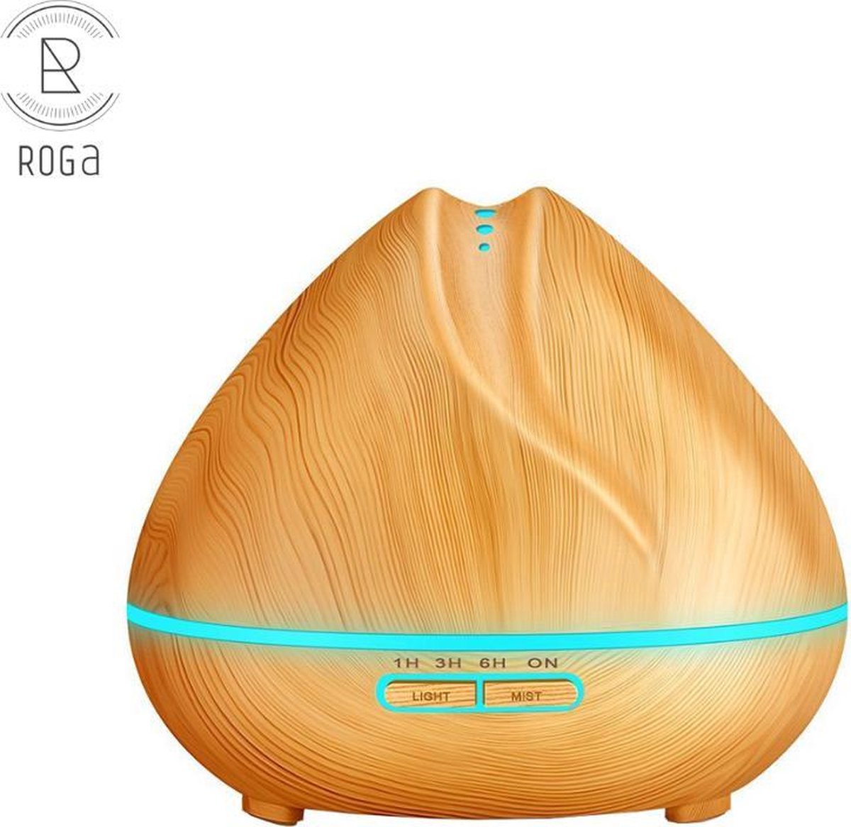 Roga Lotus Aroma diffuser - Aroma diffuser - Aroma therapie - Luchtbevochtiger - Geurverspreider - Luchtverfrisser - Vernevelaar - Licht hout