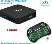 VTV Mediaspeler Android 9 - 8K - 4/32 GB - Dual-band wifi - KODI 18.4 - Bluetooth