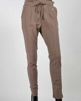 Broek Aminta – Taupe beige maat S - kreukvrij