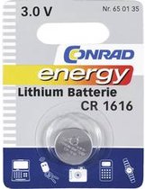 CR1616 Knoopcel Lithium 3 V 45 mAh Conrad energy CR1616 1 stuk(s)