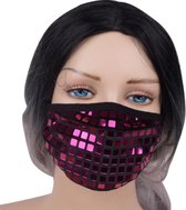 Fashion bling bling mondkapje, comfortabele mondmasker met verwisselbare koolstoffilter, dunne strass steentjes, roze