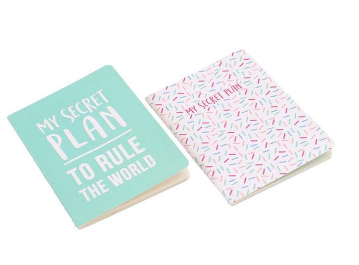 CGB A6 Lined Notebook Set of 2 - My Little Notebook & Big Ideas Notebooks with Slogans (My Plan)