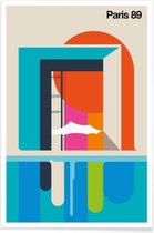 JUNIQE - Poster Vintage Parijs 89 -20x30 /Kleurrijk