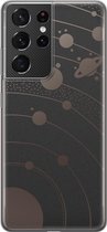 Samsung Galaxy S21 Ultra siliconen hoesje - Universe space - Soft Case Telefoonhoesje - Transparant - Print
