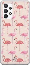 Samsung Galaxy A32 4G siliconen hoesje - Flamingo - Soft Case Telefoonhoesje - Roze - Print