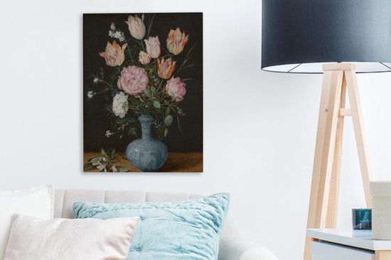 Vase Wan-Li avec fleurs - Peinture de Jan Brueghel l'Ancien Toile 30x40 cm - petit - Tirage photo sur toile (Décoration murale salon / chambre)