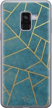 Samsung Galaxy A8 2018 siliconen hoesje - Abstract blauw - Soft Case Telefoonhoesje - Blauw - Print