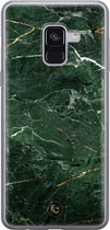 Hoesje geschikt voor Samsung Galaxy A8 (2018) - Marble jade green - Soft Case - TPU - Marmer - Groen - ELLECHIQ