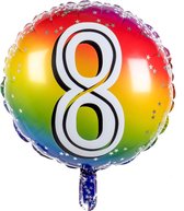 Boland - Folieballon cijfer(45 cm) 8 - Multi - Cijfer ballon
