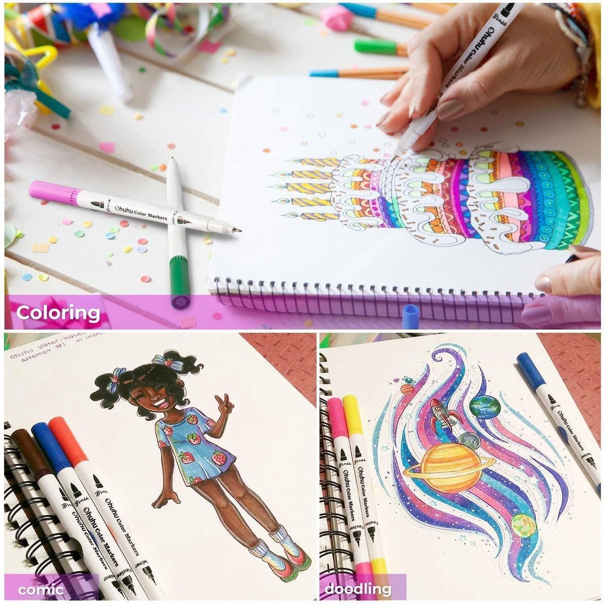 Ohuhu® Markers - XXL set met 120 kleuren - Ohuhu markers - Markers brush -  ... | bol.com
