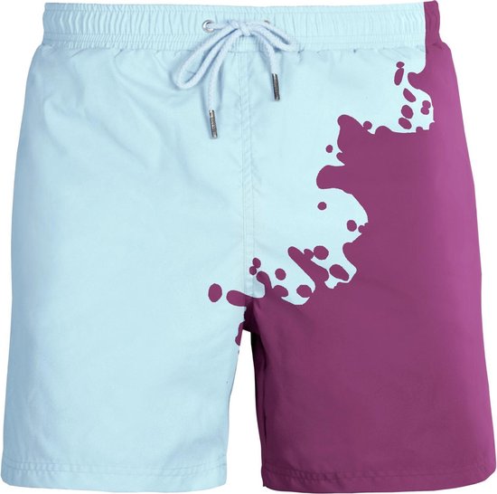 SEA'SONS - Zwembroek Heren - Kleurveranderend - Sneldrogend - Paars - Maat L (SEASONS - Kleur veranderend)