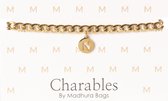 Charables by Madhura Bags Armband Elegance Goud – Waterproof – Hypoallergeen – RVS - Naamletter N