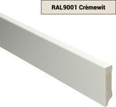 Hoge plinten - MDF - Moderne plint 70x15 mm - Wit - Voorgelakt - RAL 9001 - Per 5 stuks 2,4m