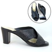 Stravers - Muiltjes met Hak Maat 43 Grote Maten Zwarte Slippers met Hak