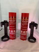 Schuimblusser, brandblusser, Firestop, spray A,B en F Set. (2x blusser en 2x houder): voor alle beginnende branden