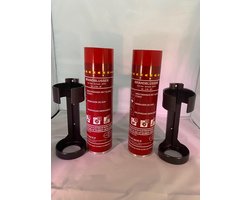Schuimblusser, brandblusser, Firestop, spray A,B en F Set. (2x blusser en 2x houder): voor alle beginnende branden