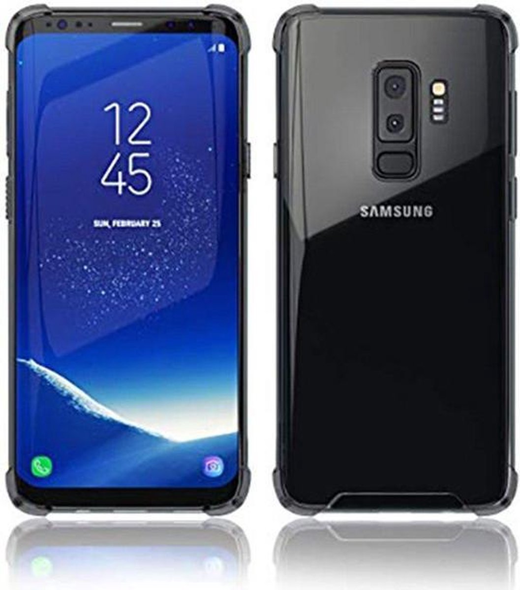 Anti shock stoot rubber siliconen - Geschikt voor Samsung Galaxy S9 Plus - Extra sterke hoeken back cover - Transparant