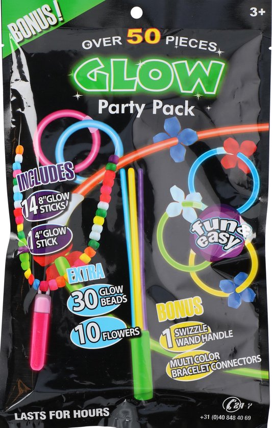 Party Pack Glow in the Dark, 50 Delig Groen bol