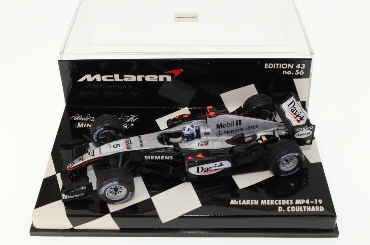 McLaren Mercedes MP4-19 D. Coulthard (Zilver) (12 cm) 1/43 MiniChamps -  Modelauto -... | bol.com
