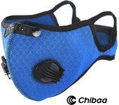 Chibaa BLAUW Sportmasker |Mondmasker voor sport | Wasbaar | Mondkapje | Herbruikbaar |Duurzaam| Milieuvriendelijk |Met filter | Gezichtsmasker |Ventiel |Wasbaar |Klittenband | 2 ex