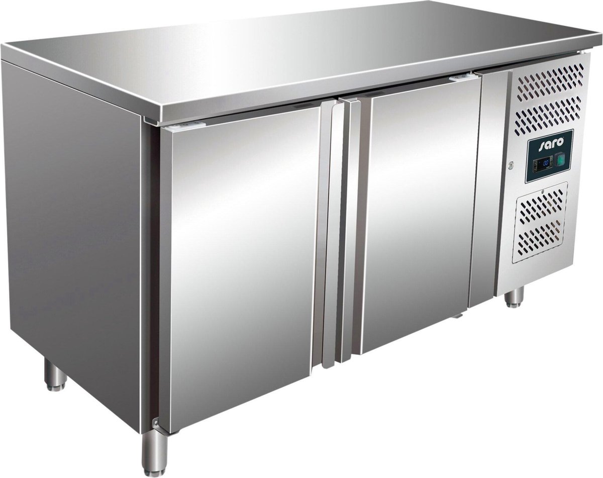 SARO Koelwerkbank Model KYLJA 2100 TN - RVS - 313 liter - 2 Klapdeuren