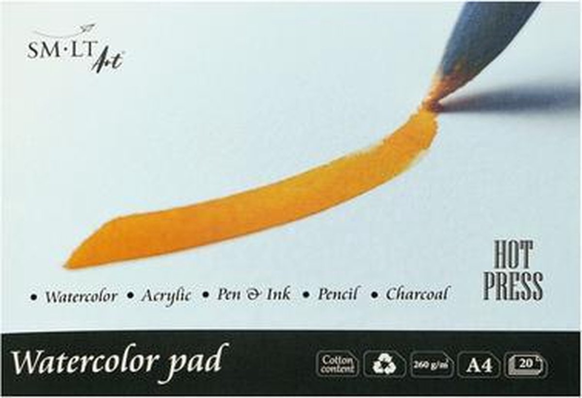 SMLT SMLT Aquarelblok Glad A4 260gr 20 vel