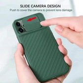 iphone 12 pro, telefoonhoesje, siliconen, shock proof, back cover, met camera beschermer, mat groen