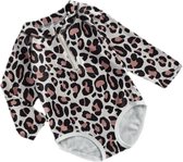 Supercute badpak met lange mouwen dierenprint bruin maat 104/110