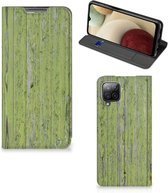 Telefoon Hoesje Geschikt voor Samsung Galaxy A12 Wallet Case Green Wood